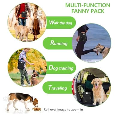 kissleaf Dog Treat Pouches for Pet Training, Treat Pouches for Pet Training,Large Dog Treat Training Pouch and Dog Clicker,Dog Training Treat Pouch Built-in Poop Bag Dispenser-Black Pattern. - Image 6