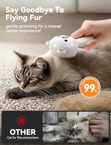 Cat Steam Brush, Brushes for Indoor Cats with Release Button, Dual Speed Spray USB Rechargeable Grooming Supplies, Cat Brush for Shedding Suitable for All Long-haired and Short-haired Pets - Image 3
