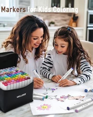 WELLOKB Alcohol Markers, 100 Colors Dual Tip Art Markers for Coloring, Drawing, Illustrations, Book Painting, Alcohol Based with Carrying Case for Adult Kids - Image 5