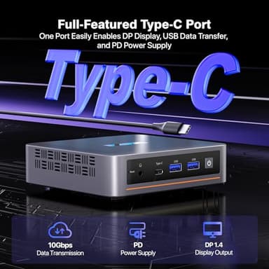 Trycoo Mini PC Computers 13th Twin Lake N150 (Turbo 3.6GHz), 16GB DDR4 512GB SSD, WI6 Desktop Mini Computer with Type-C, Dual HDMI, RJ45 LAN Ethernet, 4K Triple Display, WiFi5, BT4.2 - Image 5