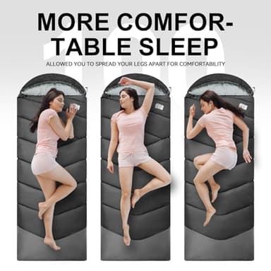 TANSTRIDER Sleeping Bags for Adults Cold Weather,3-4 Season 4lb Lightweight Sleeping Bag for Kids Girls Boys with Compression Sack,Camping Essentials Gear, Hiking,Travel,Backpacking,Outdoor & Indoor - Image 6