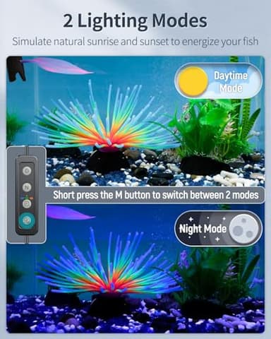 Pawfly 28W Aquarium LED Light for 36 to 42 Inch Extendable Fish Tank Light with Full Spectrum Brilliant White Blue Red Lights with Daytime & Night Modes Timer Auto On/Off Adjustable Brightness - Image 6