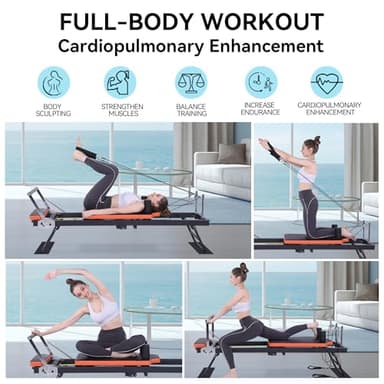 Pilates Reformer,Dpiolrcag Foldable Pilates Machine & Equipment for Home Use and Gym Workout, Suitable for Advanced and Beginners Users, Up to 250 lbs Weight Capacity - Image 2