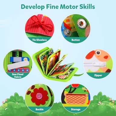 hovikoki Farm Busy Book for Toddlers 1-3 Busybook Montessori Activity Quiet Books for Baby 1 2 Year Old - Image 7