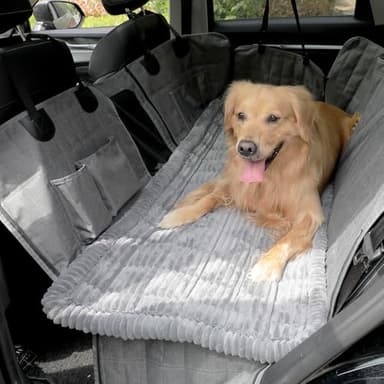 Awjcsv Dog Car Seat Cover for Back Seat, Dog Bed for Car, Fit for Backseat Extenders, Car Seat Protector, Nonslip Soft Durable for Cars Trucks and SUVs (Gray, 24.8" x 54") - Image 1