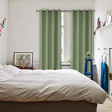 BGment Room Darkening Curtains 120 Inches Long - Grommet Thermal Insulated Drapes Window Treatment Curtains for Bedroom, 2 Panels, 52 x 120 Inch, Grass Green - Image 2