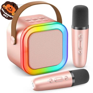 Mini Karaoke Machine for Kids Adults, Portable Bluetooth Speaker with 2 Wireless Karaoke Microphones,2025 TOP Birthday Gifts Toys for Girls 3, 4, 5, 6, 7, 8+Years Old Toddler Karaoke Player - Image 1