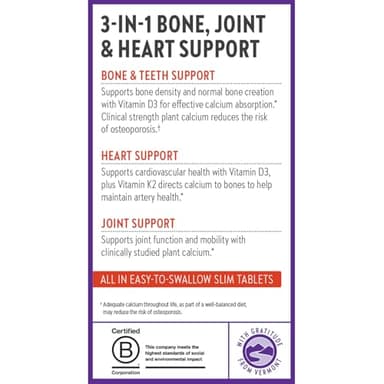 New Chapter Calcium Supplement - Bone Strength Organic Calcium with Magnesium, Vitamin D3+K2, 70+ Trace Minerals for Bone Health, Gluten Free, Easy to Swallow Slim Tablets - 120 Count - Image 8