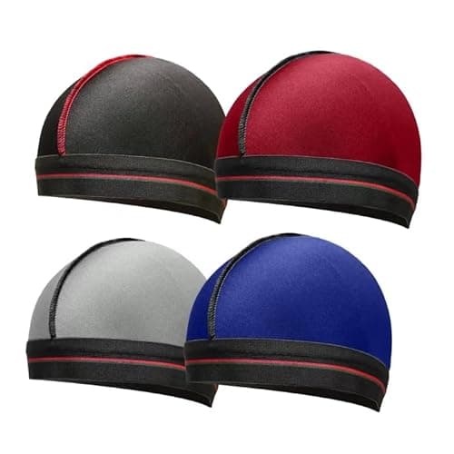 ForceWave Wave Cap, Silky Stocking Wave Cap for Men Women, Black Wave Compression Cap for 360 Waves, 4-Pieces(Black Red Blue Gray) - Image 1