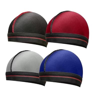 ForceWave Wave Cap, Silky Stocking Wave Cap for Men Women, Black Wave Compression Cap for 360 Waves, 4-Pieces(Black Red Blue Gray) - Image 1