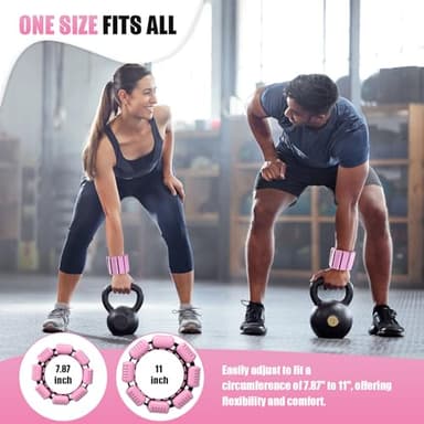 Pilates Wrist Ankle Weights for Women, Wearable Strong Arm & Leg Weights Set of 2(1Lbs Each), Adjustable Ankle Weights for Walking, Yoga, Dance, Barre, Gym - Image 6