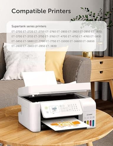 Hiipoo Sublimation Ink Refilled Bottles Compatible for ET2400 ET2720 ET2760 ET2750 ET4800 ET-2800 ET-2803 ET-2850 Inkjet Printers Heat Press Transfer on Mugs T-Shirts - Image 2