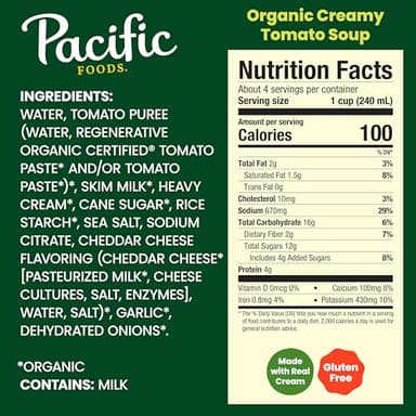 Pacific Foods Organic Creamy Tomato Soup, 32 oz Carton (Pack of 12) - Image 2