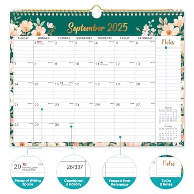 Calendar 2025-2026, Monthly Wall Calendar from July 2025 to December 2026, 11.5" x 14.7", Spiral Binding Hanging Wall Calendar, Perfect for Home or Office, Floral - Image 2