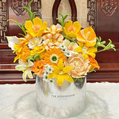 620 Pieces Pipe Cleaners Craft Set, 600 Pcs Chenille Stems with 20 Pcs Flower Stems, Craft Supplies Bulk for DIY Art and Craft Projects Creative Gift Wrapping Party Decorations(Golden Yellow Series) - Image 8