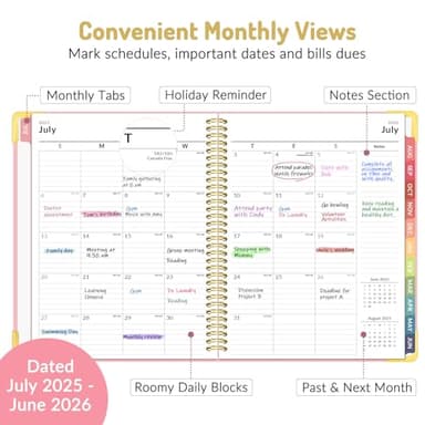 Forvencer Academic Planner 2025-2026, Hardcover Weekly & Monthly Calendar Planner, July 2025 - June 2026, 8.5" x 11", Daily Agenda Book with Tabs, College Organizer Notebook, School Supplies for Student Teacher Classroom, Pink - Image 2
