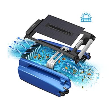 Betta SE Solar Powered Automatic Robotic Pool Surface Skimmer Cleaner with 24/7 Continuous Cleaning Battery Power and Re-Engineered Twin Salt Chlorine Tolerant Motors (Blue) - Image 9