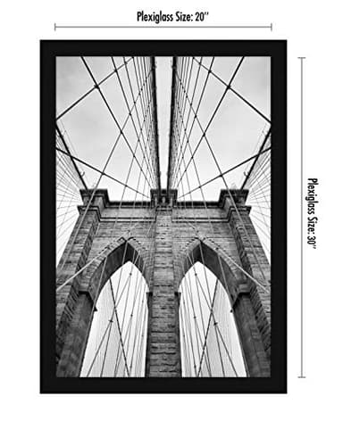 Americanflat 20x30 Poster Frame with Polished Plexiglass - Black Picture Frame - Wide Photo Frames Made of Engineered Wood for Vertical or Horizontal Wall Display - Epic Collection - Black - Image 2