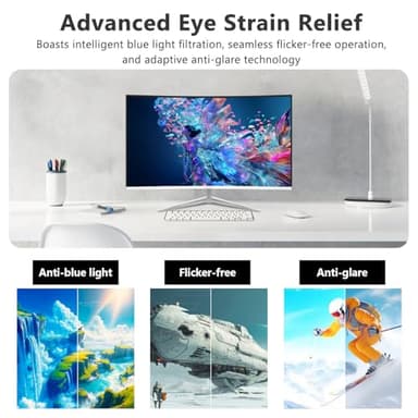 Z-Edge 24-inch Curved Gaming Monitor, Full HD 1080P 1920x1080 LED Backlight Monitor, with 100Hz Refresh Rate and Eye-Care Technology, U24C 178° Wide View Angle, DP+HDMI - Image 7