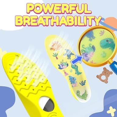 Sifemp Insoles for Airtag Hidden Holder, Tracker Devise Case for Kids, Comfortable Inserts for Shoes，Yellow Dinosaur (Yellow, 135-150mm Kid 6.5-Kid 8) - Image 6