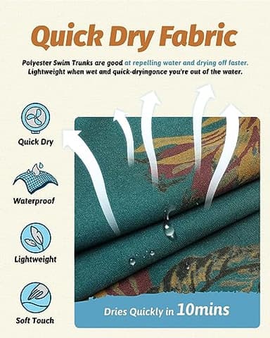 maamgic Mens Short 80s 90s Vintage 5.5" Swim Trunks Swimsuits Board Shorts Compression Liner Quick Dry 2 in 1 Bathing Suits Vintage Floral Green Yellow X-Large - Image 3