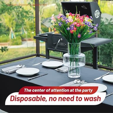 Plastic Tablecloth Roll, 310 Ft x 54 In Plastic Table Cloth Disposable Black Tablecloth Roll Premium PEVA Waterproof Black Table Cover Rolls with Cutter for Banquets, Festivals, Parties, Birthdays - Image 5