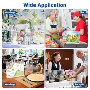 12 Pack Acrylic Sign Holder 11 x 8.5 Horizontal, Double-Sided Clear Sign Holder Plastic Stands for Display, T Shape Acrylic Table Sign Stands for Office Store Restaurants Wedding Party Decoration - Image 5