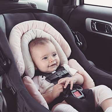 Diono Cuddle Soft 2-in-1 Baby Head Neck Body Support Pillow For Newborn Baby Super Soft Car Seat Insert Cushion, Perfect for Infant Car Seats, Convertible Car Seats, Strollers, Gray/Pink - Image 2