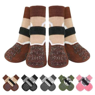 BEAUTYZOO Dog Socks to Prevent Licking Paws for Hardwood Floors Anti Slip, Dog Shoes Booties for Hot/Cold Pavement,Grippy Boots & Paw Protectors Traction Control for Small Medium Large Senior Dogs - Image 1