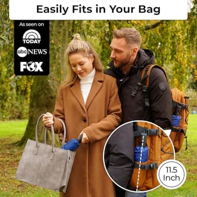 TUMELLA Strongest Windproof Travel Umbrella (Compact, Superior & Beautiful), Small Strong but Light Portable and Automatic Folding Rain Umbrella, Durable Premium Grip, Fits Car & Backpack - Image 2