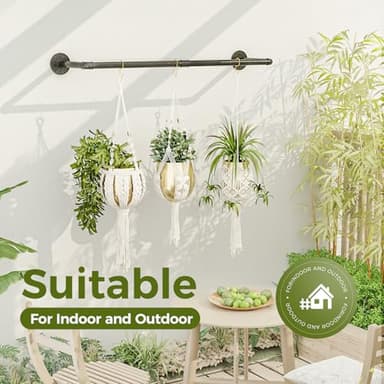 Bamworld Hanging Planters for Indoor Plants Plant Hanger Indoor Hanging Plant Rod 36.2in Window Plant Shelves Metal Rod Pot/Chain/Plant Not Included - Image 4