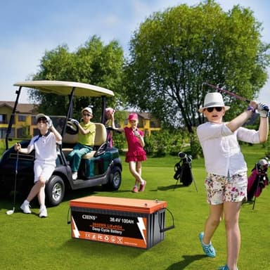 CHINS 36V Lithium Golf Cart Battery, 36 Volt 100Ah LiFePO4 Battery, Built-in Bluetooth 200A BMS, Includes 36V 25A Charger, Monitor, Perfect for Golf Carts - Image 4