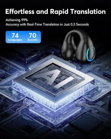 Boytond AI Translation Earbuds Real Time 144 Languages 60H Playtime Translator Ear Buds Audifonos Traductores Inglés Español Wireless Earphones Bluetooth Headphones for Travel Business Meeting - Image 2