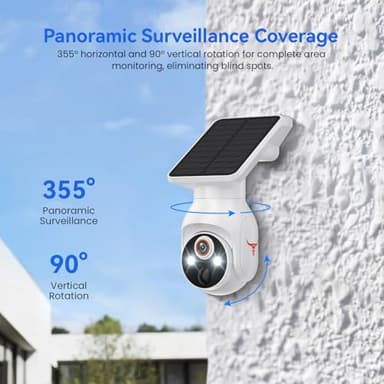 HopeFlex 1080p WiFi Security Camera with Solar Panel, Battery Powered, Pan Tilt, AI Motion Detection, Night Vision, 2-Way Talk, IP65, Cloud Storage (Sold Separately), 2.4GHz WiFi Only - Image 7