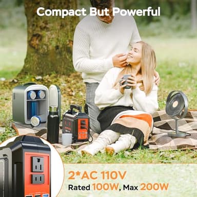 MARBERO Solar Generator 167Wh Camping Portable Power Station 200W Peak with Foldable Solar Panels 30W with AC Outlet 110V Multi-Port LED Flashlights for CPAP Home Camping Hurricane Emergency - Image 4