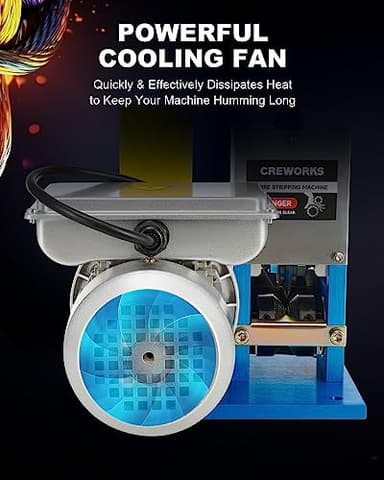 CREWORKS Electric Wire Stripper Machine, 0.06"-1" Automatic Wire Stripping Machine, Wire Stripping Tool for 1.5-25 mm Scrap Wire, 5 Channel Copper Wire Stripper Power Tool for Leftover Cable Recycling - Image 5