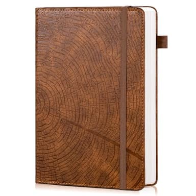 CAGIE Lined Journal for Men Women, Tree Growth Ring Leather Bound Journal Notebook, 256 Pages 100 GSM Journals for Writing, A5 Hardcover Journaling Notebooks for Work, Note Taking - Image 1