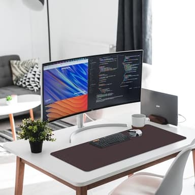 Leather Desk Pad Protector,Non-Slip Desk Pad,on-Slip PU Leather Large Mouse Pad,Easy Clean Desk Protecor Mat,Writing Pad for Office Work/Home/Decor(Pale Green, 31.5" x 15.7") - Image 5