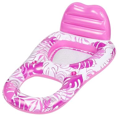 SLOOSH Pool Lounge Float Adult, Inflatable Pool Floats Lounger Raft Floaties Water Floating Recliner Chair with Cup Holders Foot Rest Swimming Floaty, Pink - Image 8