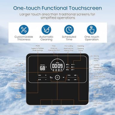 Commercial Ice Maker 600 Lbs/24H Commercial Ice Maker Machine Industrial Ice Machine with 400Lbs Storage, Ice Ready in 5-12 min, Stainless Steel Ice Maker for Bar Cafe Business Restaurant - Image 4
