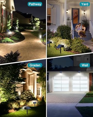 Kipeini 102 LEDs Solar Spot Lights Outdoor, [ 4 Modes/8 Pack] Solar Spotlights Waterproof IP65, Adjustable Light & Panel Landscape Flood Powered Lights for Yard Garden Pathway Wall (Cool White) - Image 4
