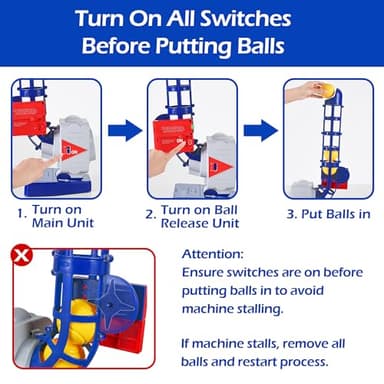 iPlay, iLearn Kids Pitching Machine Toys, 2 in 1 RC Baseball Tennis Pitcher, Auto Ball Launching Bat, Boy Outdoor Outside Sports Backyard Game, Birthday Gift 5 6 7 8 10 12 Yr Youth-Partially Assembled - Image 4