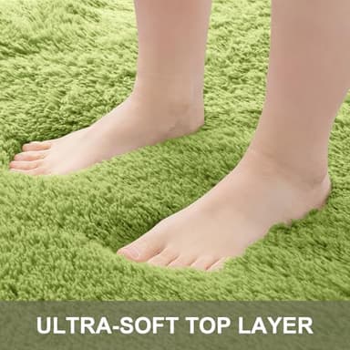 OLANLY 2x3 Machine Washable Small Bedside Rug, Soft Fluffy Shaggy Entryway Throw Rugs for Bedroom, Living Room, Indoor Floor Carpet for Kids Girl Boy, Nursery Rooms, Home Decor Aesthetic, Grass Green - Image 5