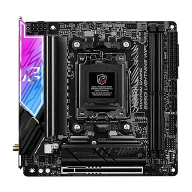 ASRock AMD B850i Lightning WiFi 6E Socket AM5 Ryzen 9000/8000/7000 Series DDR5 8200+ (OC) MHz 128GB Mini ITX Motherboard M.2 SATA3 6.0 Gb/s PCIe 5.0 B850 BIOS Flashback - Image 2