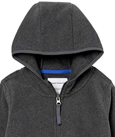 Amazon Essentials Boys' Polar Fleece Full-Zip Hooded Jacket, Charcoal, X-Large - Image 2