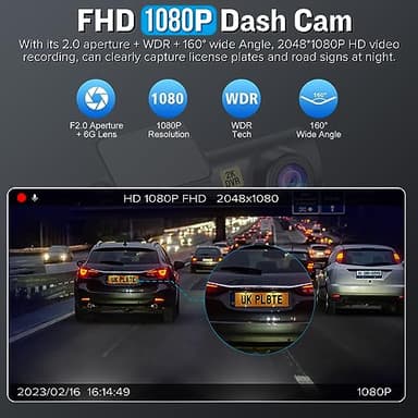 Dash Cam, 4K Dash Camera for Cars with WiFi FHD, Mini Car Camera, Dash Cam Front with Free 128GB SD Card, 160° Wide Angle,Night Vision,Loop Recording,24H*7 Parking Monitor, Support 128GB （ Grey ） - Image 3