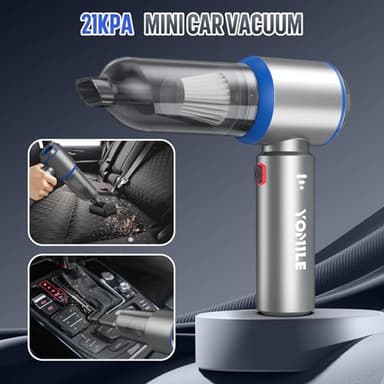 Electric air Duster - 2 in 1 210000RPM Brushless Air Duster & 21000PA Car Vacuum 9000mAh Battery Air Blower Wireless Handheld Vacuum for Car,Office and Home (Blue, 210000RPM) - Image 3