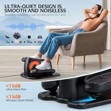 DUREXO Under Desk Elliptical, Ellipse Leg Exerciser While Sitting for Seniors, Quiet Portable Electric Seated Pedal Exerciser with Remote Control and 12 Adjustable Speeds for Home Office - Image 3