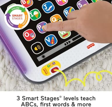 Fisher-Price Toddler Learning Toy Laugh & Learn Smart Stages Tablet Pretend Computer with Music & Lights for Kids Ages 1+ Years - Image 3