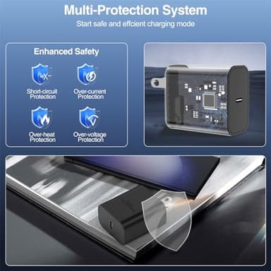 [3FT+6FT]45W Super Fast Charger Type C, for Samsung Galaxy S25 S24 Charger Block with 3/6FT Type C Charging Cord for Samsung Galaxy S25 S24 Ultra/S24/S23+/S22/S21,iPhone 17Air 16 15 Pro Max/Pro/Plus - Image 6